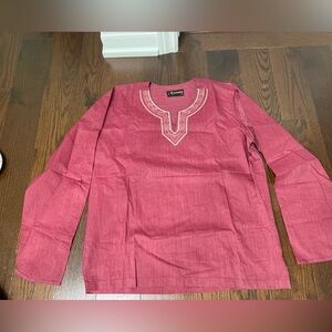 *Brand New* Red Ruby Indian Cotton Kurta (loose blouse) 👚